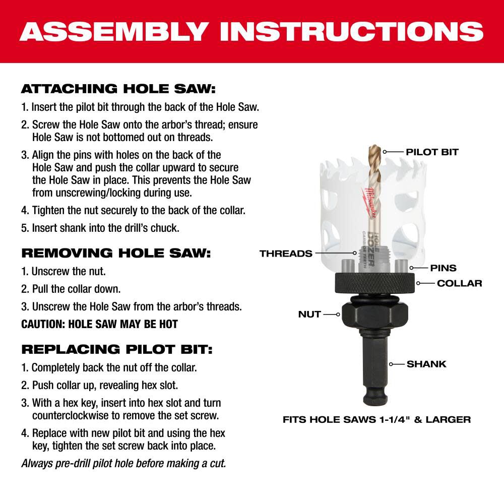 Milwaukee 7/16 in. Large Thread Quick Change Arbor 49-56-9100 from Milwaukee