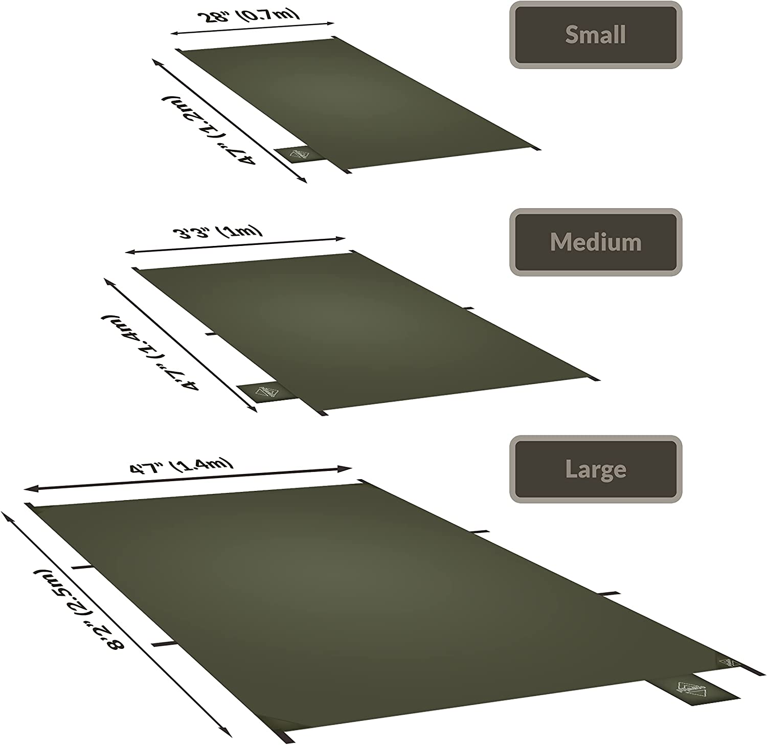 onewind Ultralight Silnylon Camping Shelter Ground Mat Tent Footprint OD Green, 98"x 55"