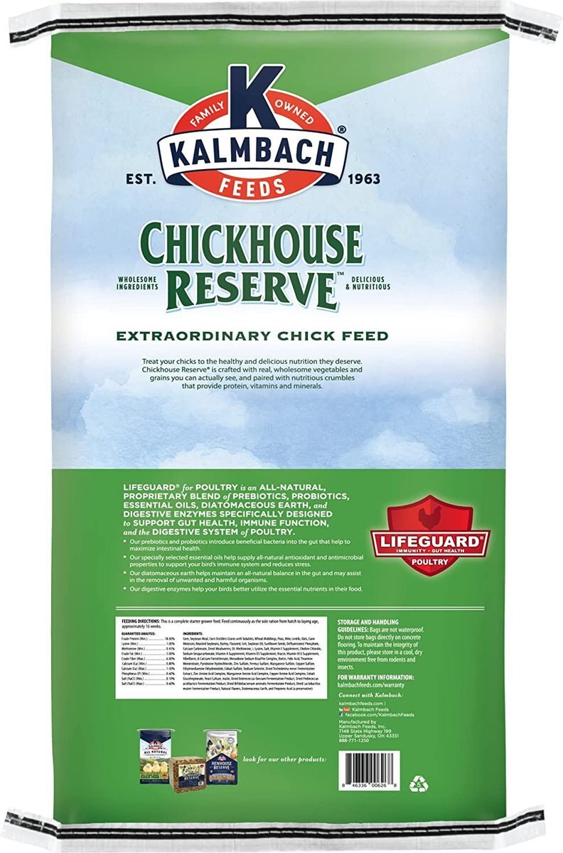 Kalmbach Feeds Chickhouse Reserve Extraordinary Chick Starter Feed， 30-lb bag