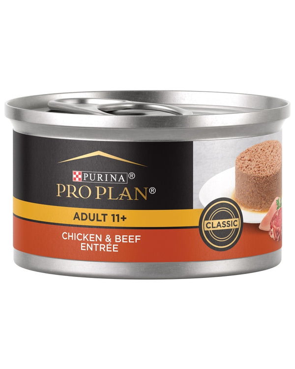 Purina Pro Plan Adult 11+ Chicken and Beef Entrée Classic Canned Cat Foo