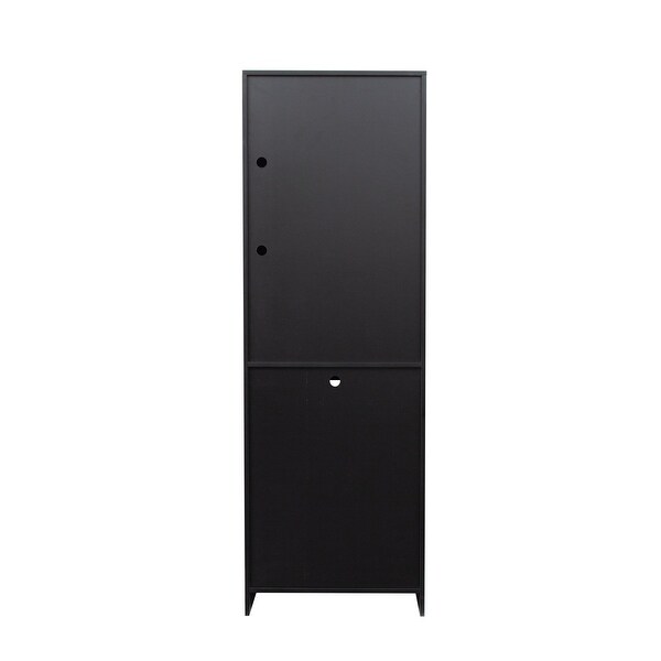 23.62 Inch Width Particle Board Side Board Side Cabinet with LED Light - N/A