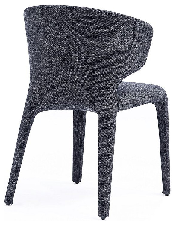 Conrad Tweed Dining Chair Set of 2   Midcentury   Dining Chairs   by Manhattan Comfort  Houzz