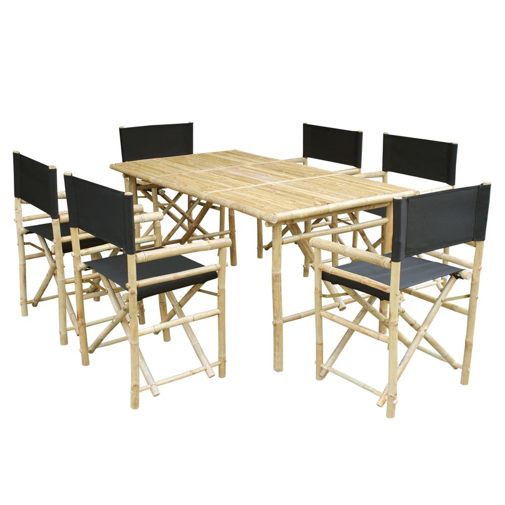 Set of 6 Director Chairs and Rectangular Table Dining