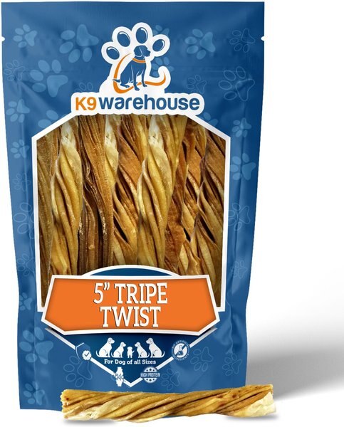 K9warehouse Tripe Twist 5-inch Beef Flavored Dog Chews