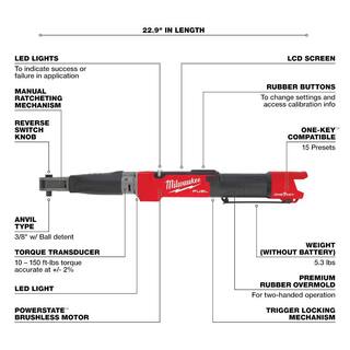 MW M12 FUEL One-Key 12-Volt Lithium-Ion Brushless Cordless 38 in. Digital Torque Wrench  38 in. Impact Wrench (2-Tool) 2465-20-2554-20