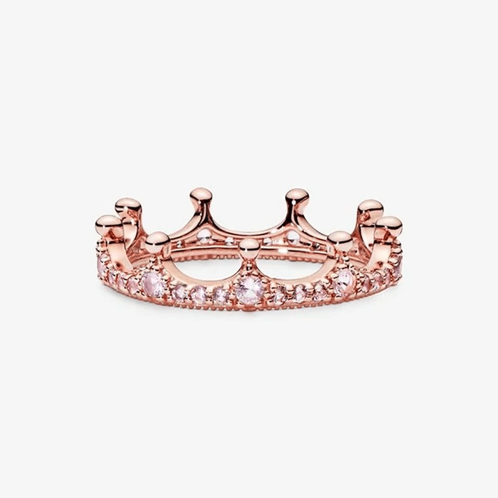 PANDORA  Pink Sparkling Crown Ring