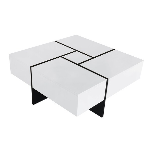 31.5 in. Square Cocktail Coffee Table Extendable Sliding Tabletop