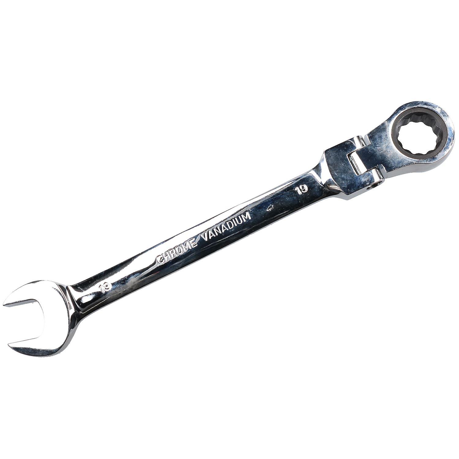 19mm Metric Flexible Flexi Head Ratchet Combination Spanner Wrench 72 Teeth