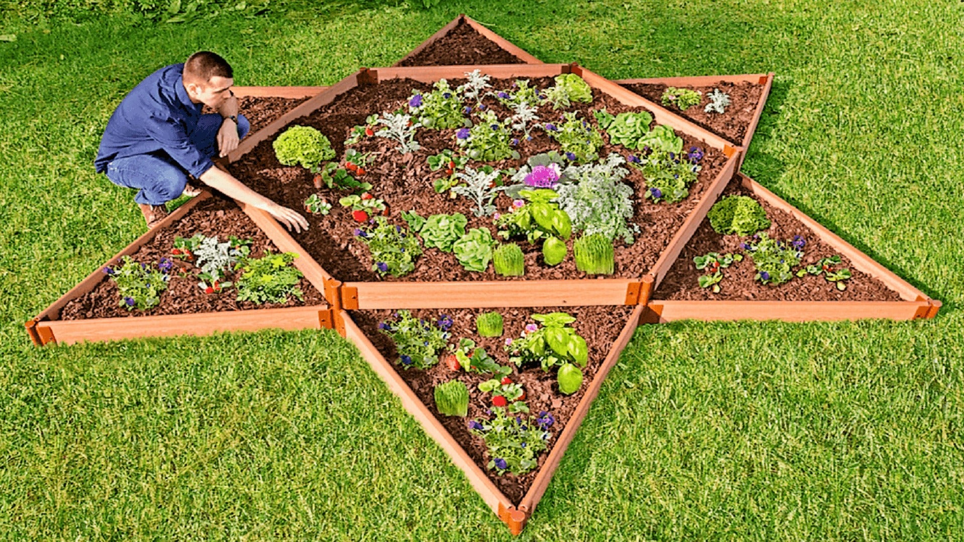 'Garden Star' - 12’ x 12’ x 11” Terrace Garden Raised Bed (Double Tier)