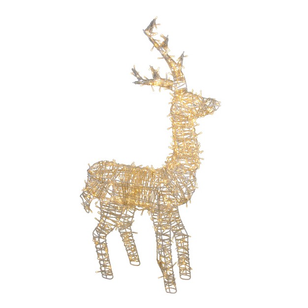 Pre lit White Led Upright Standing Reindeer Christmas Outdoor Decoration