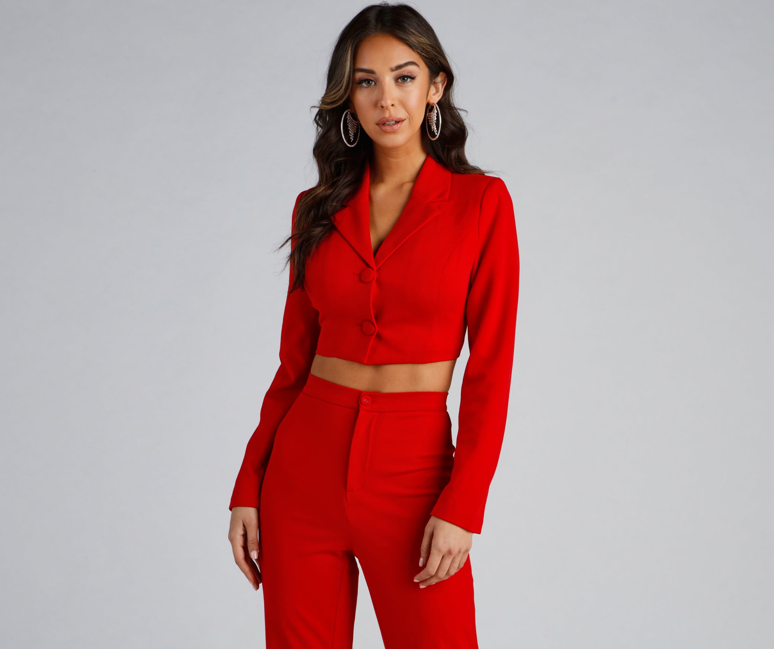 Major Boss Babe Cropped Crepe Blazer