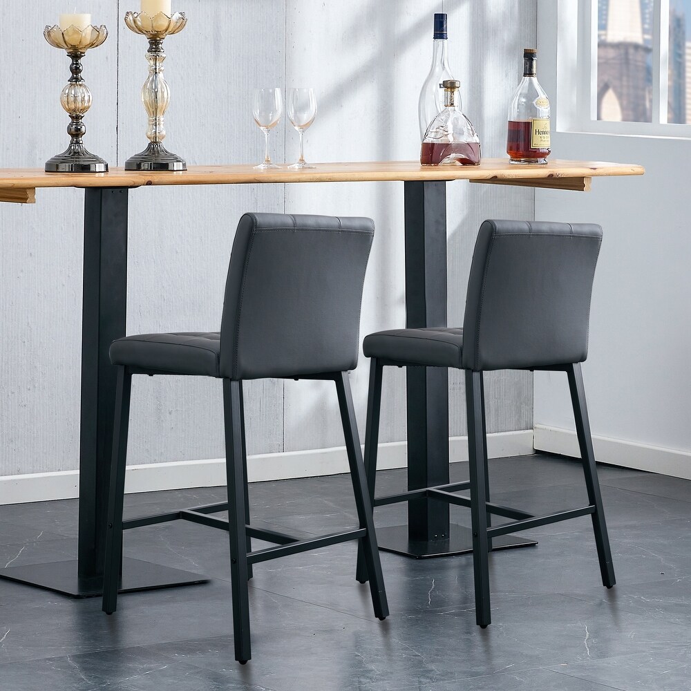 2PCS Bar chairs Dining chairs.Bar stool with Durable Electroplated Metal Legs