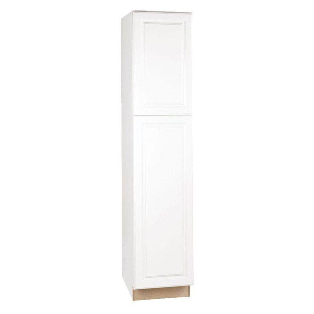 Hampton Bay Hampton 18 in. W x 24 in. D x 84 H Assembled Pantry Kitchen Cabinet in Satin White KP1884-SW