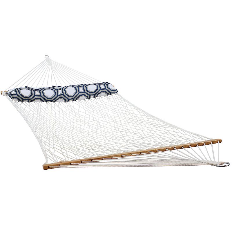 Sunnydaze 2-person Spreader Bar Rope Hammock With Pillow