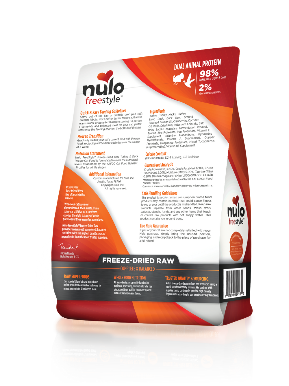 Nulo Freestyle Grain Free Turkey and Duck Recipe Freeze-Dried Raw Cat Fo