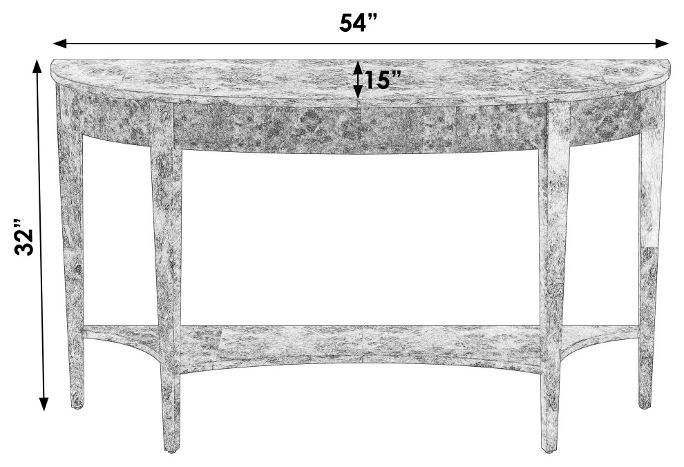 Astor 54 quotW Burl Wood Demilune Console Table   Transitional   Console Tables   by Butler Specialty Company  Houzz