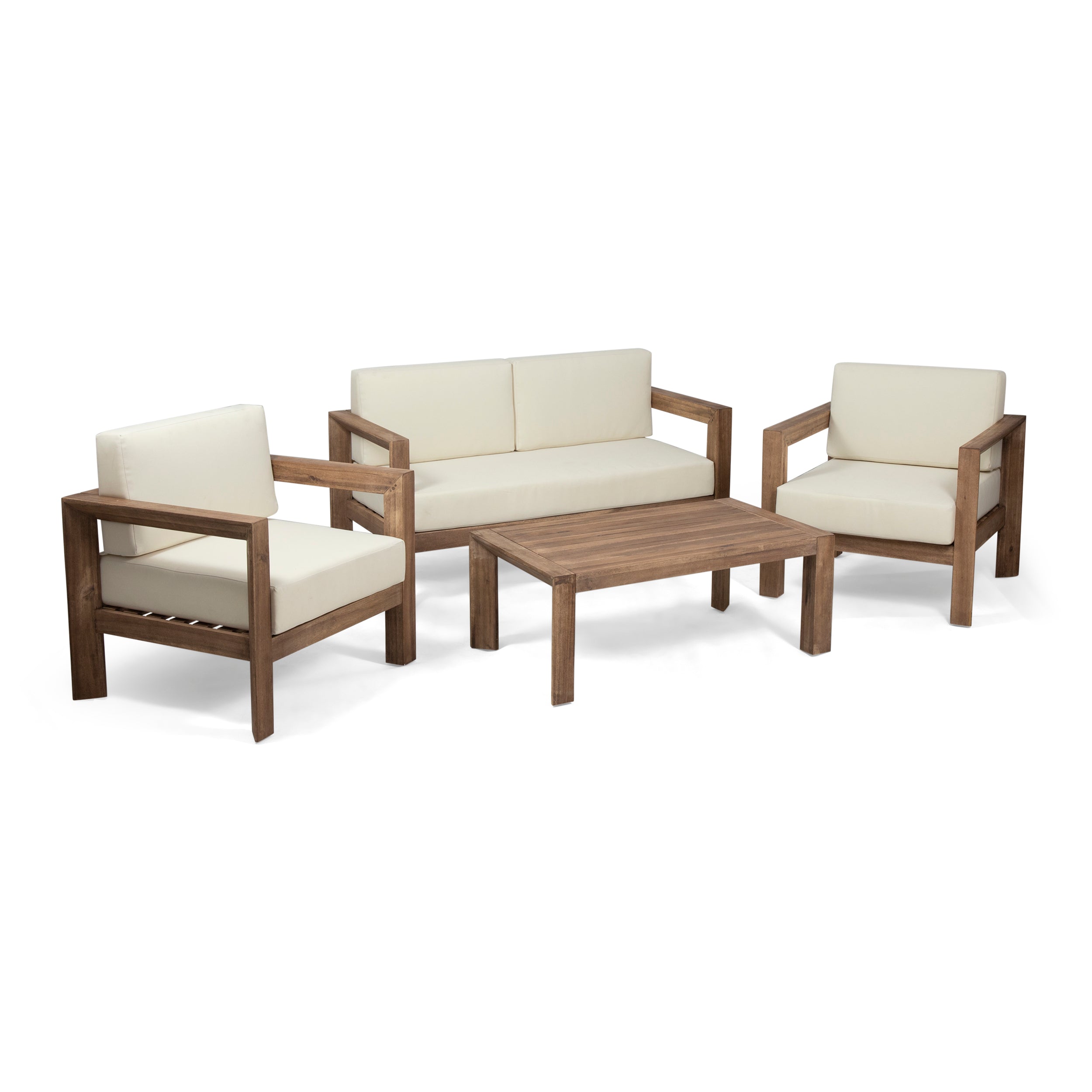 Rosemary Outdoor 4 Seater Acacia Wood Chat Set