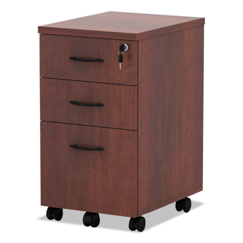 Alera Valencia Series Mobile Pedestal File， Left/Right， 3-Drawer: Box/Box/File， Legal/Letter， Cherry， 15.88