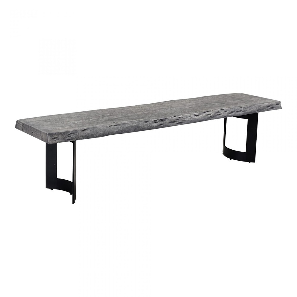 Aurelle Home Bennett Rustic Farmhouse Live Edge Bench