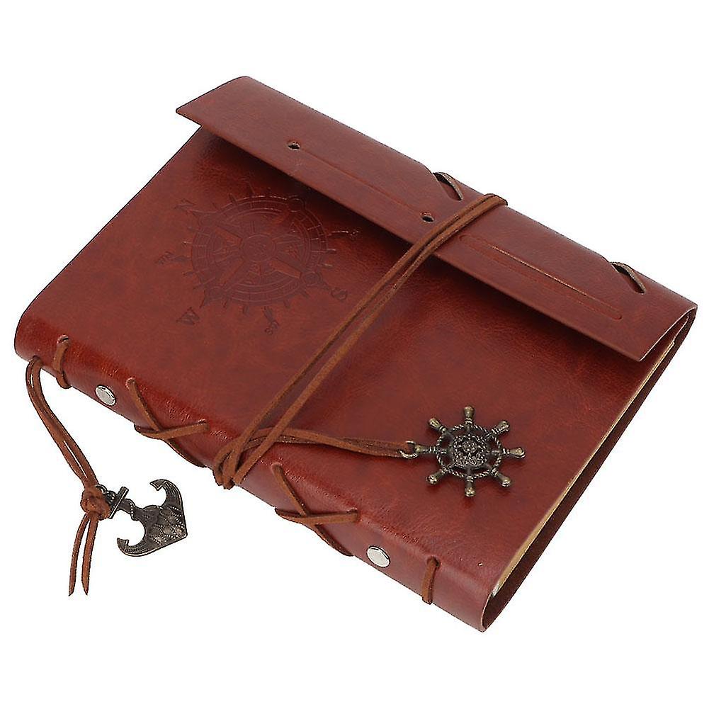 Vintage Retro PU Leather Loose-leaf Notebook Notepad for Journal Writing Note Taking (Brown)