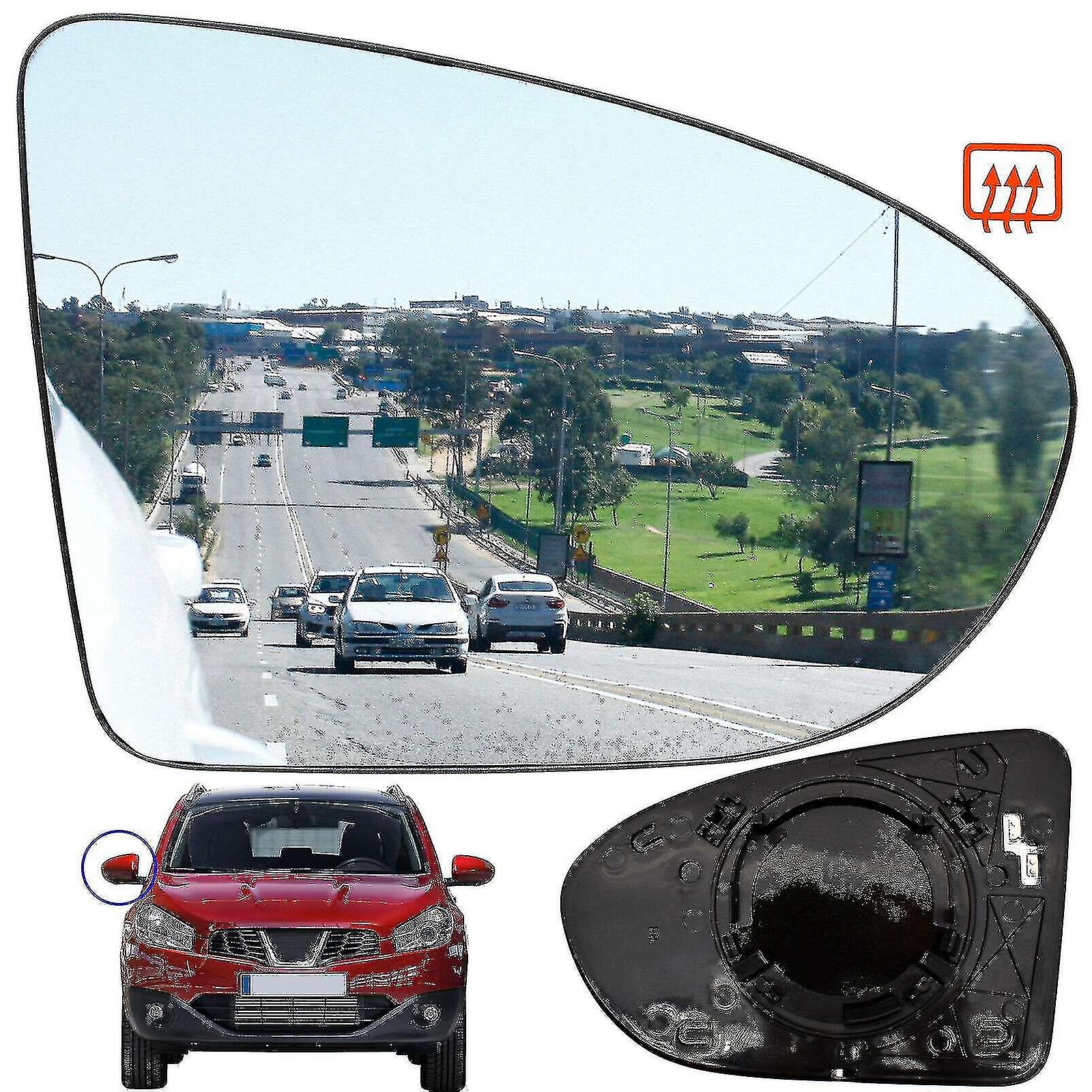 Born Pretty For Dualis J10 2007-2014 Right Door Side Wing Mirror Glass Heated Convex Rearview Rear View Backpla