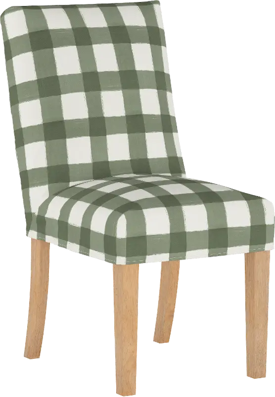 Jennifer Green Plaid Slipcover Upholstered Dining Chair - Skyline Furniture