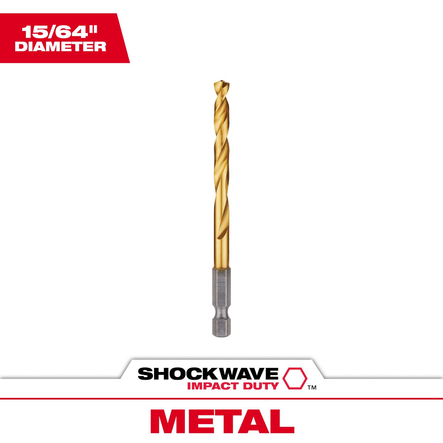 MW Shockwave 15/64 in. X 4-1/8 in. L Titanium Red Helix Drill Bit 1 pc