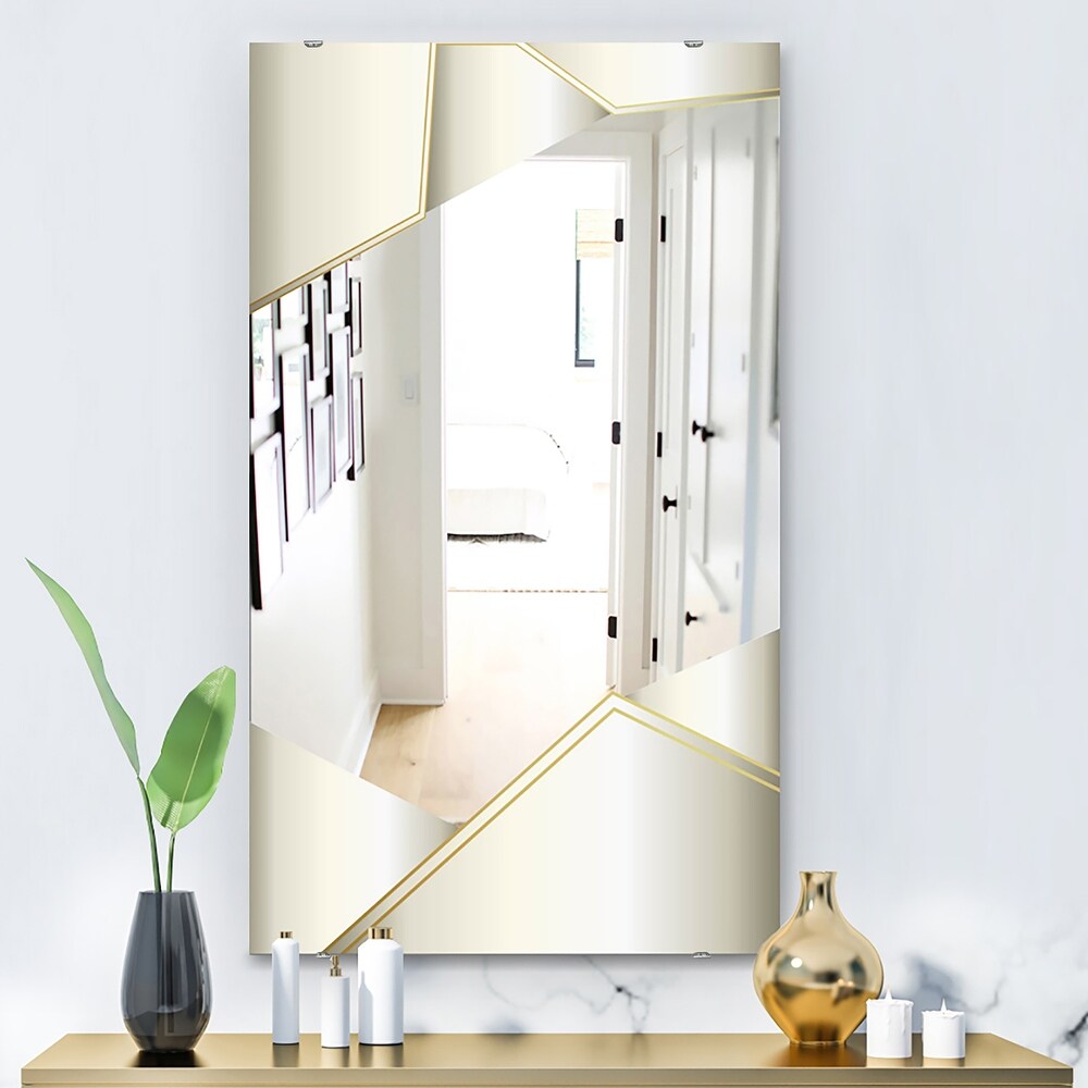 Designart 'Capital Gold Sleek 13' Glam Mirror   Modern Vanity Printed Mirror