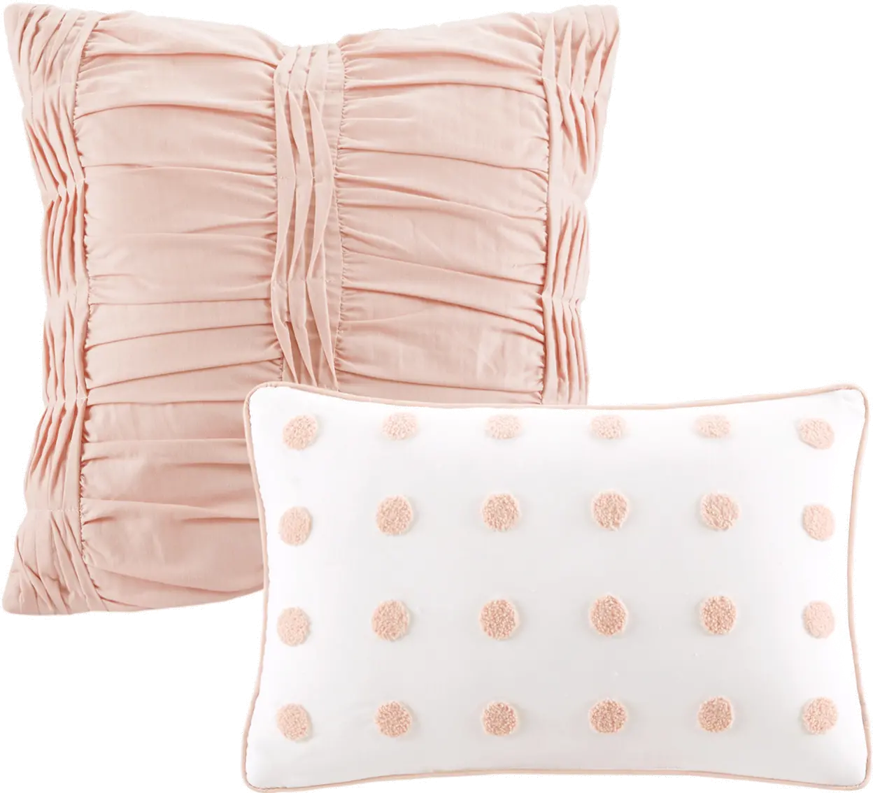 Pink Twin 5 Piece Brooklyn Cotton Jacquard Duvet Bedding Collection