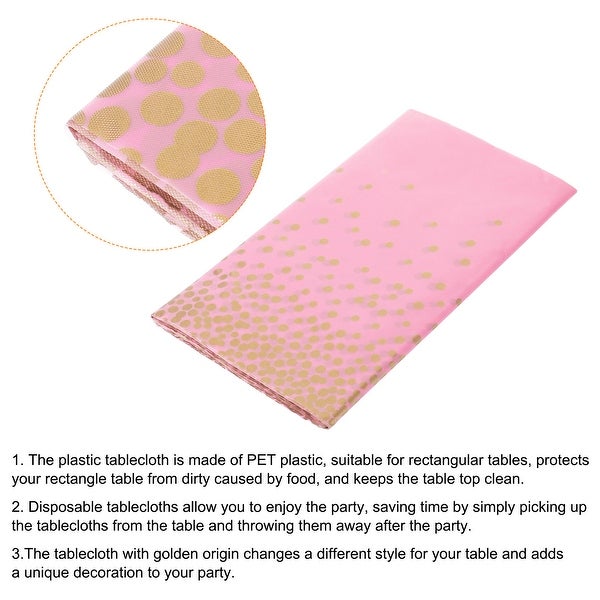 3Pcs Light Pink Disposable Plastic Tablecloth 54