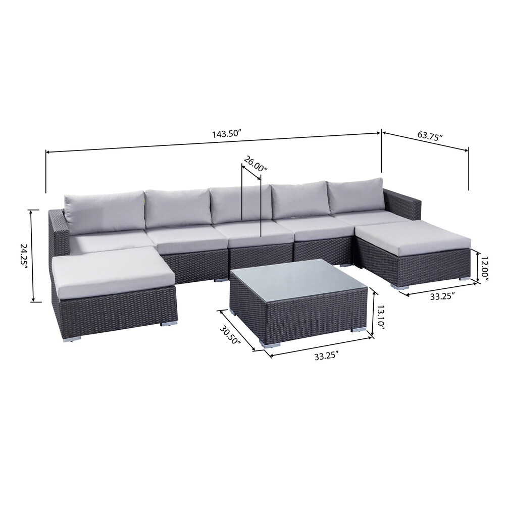 Santa Rosa Outdoor 5 Seater Wicker Sectional Sofa Set by Christopher Knight Home