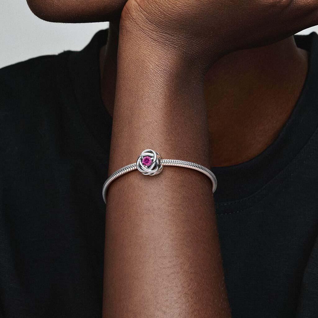 PANDORA  October Pink Eternity Circle Charm