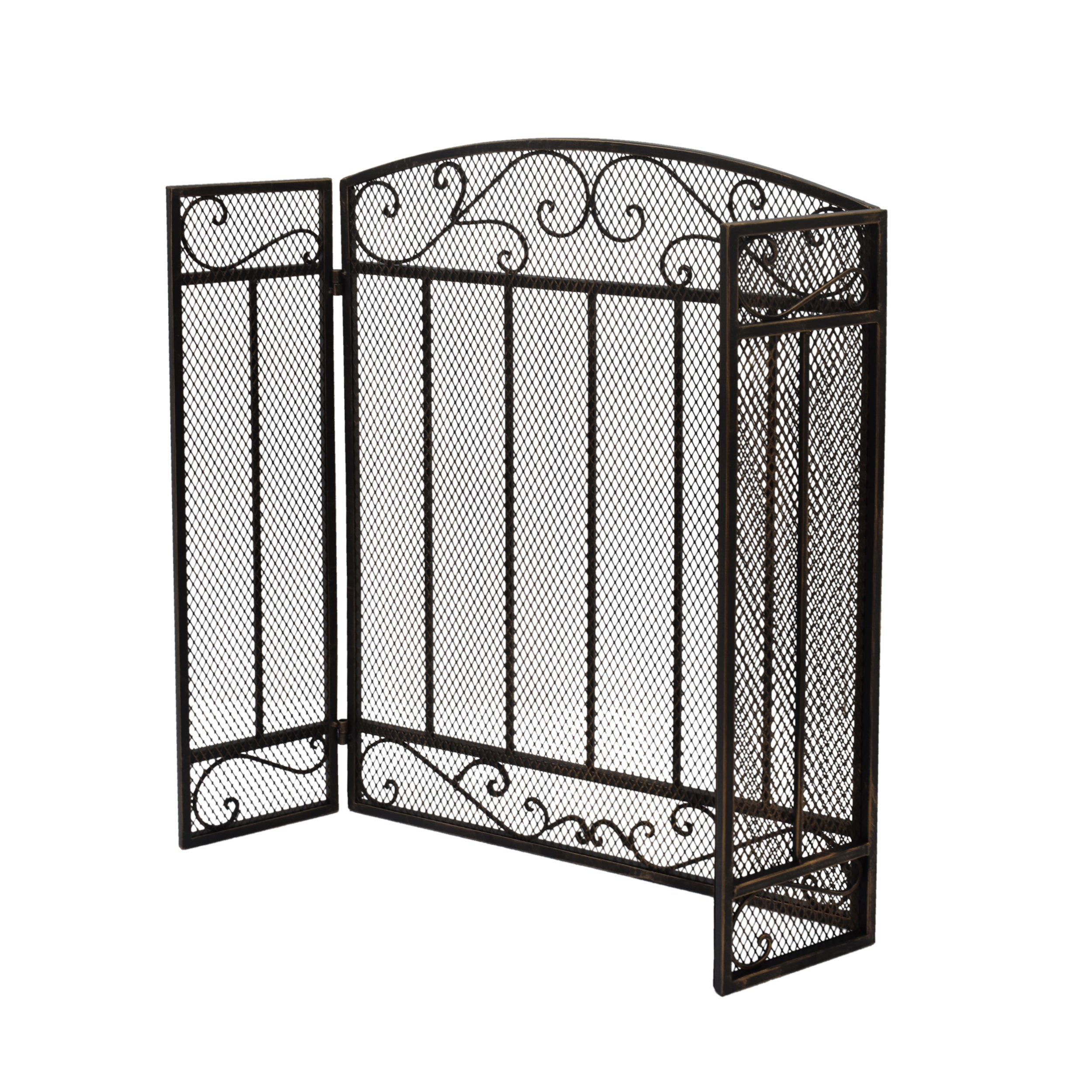 Fernando Contemporary Three Panel Iron Firescreen