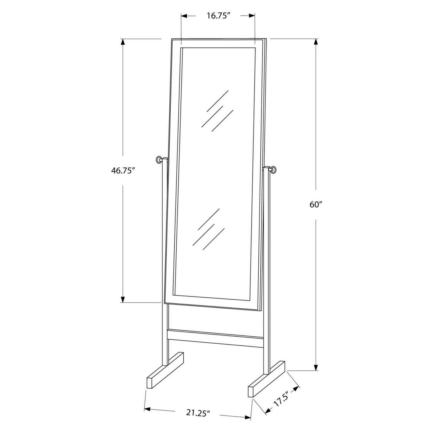 Monarch Specialties I 3368 Cappuccino Cheval Mirror