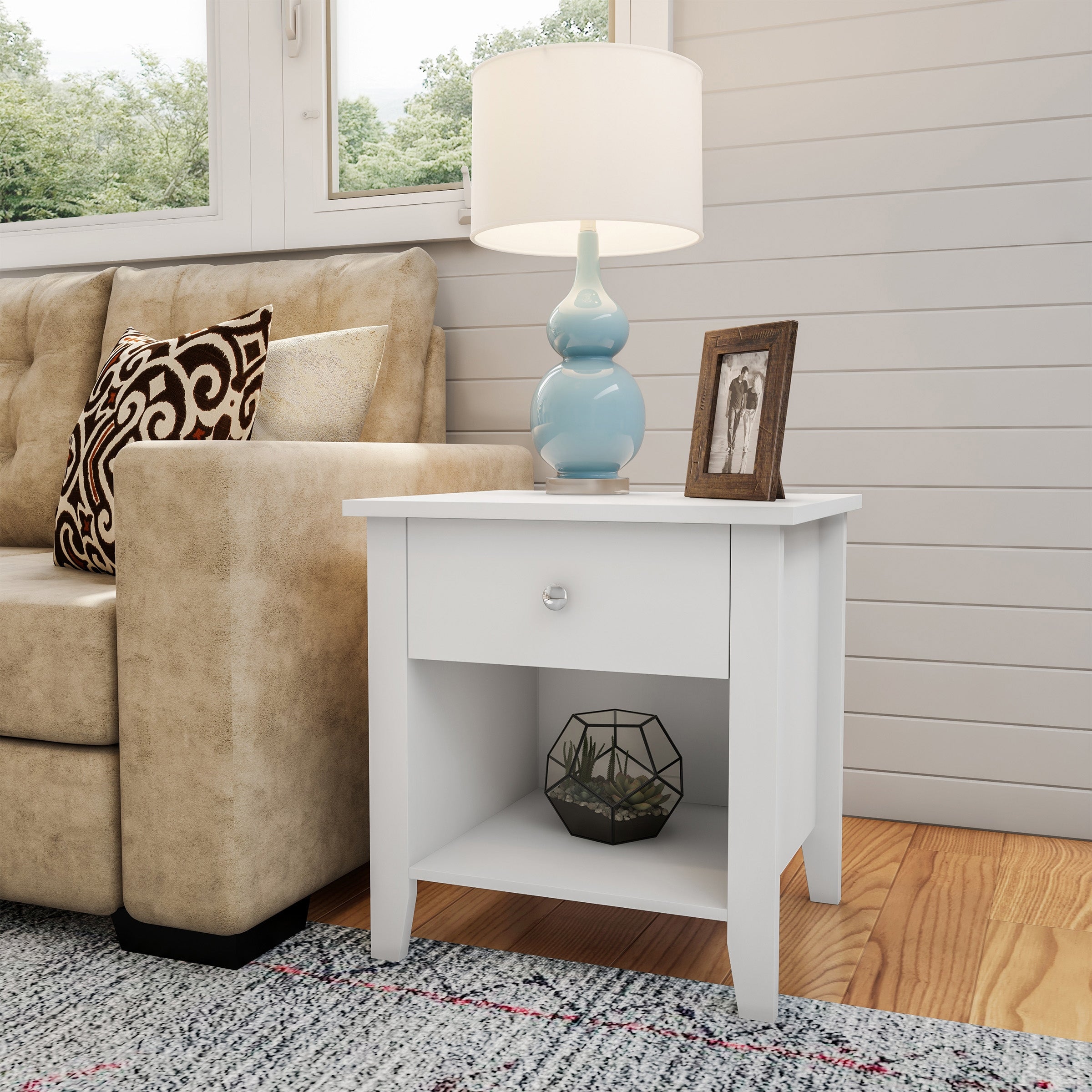 Porch and Den Tualaway White Finish 1-drawer End Table