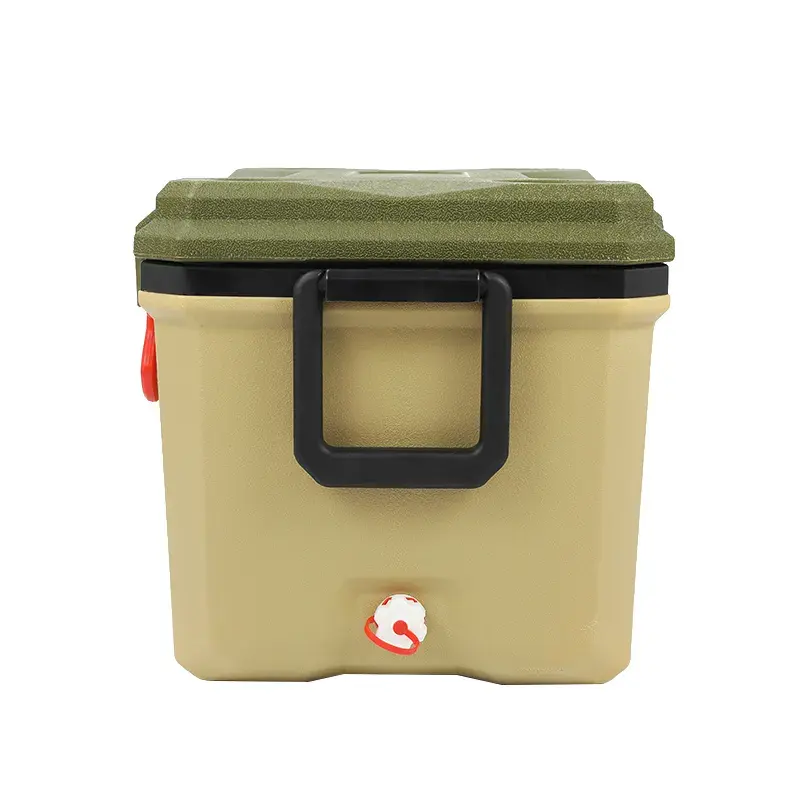 New Arrival retro cooler box Wholesale ice chest cooler box Pu foam 36L insulated plastic ice cooler box for camping   hiking