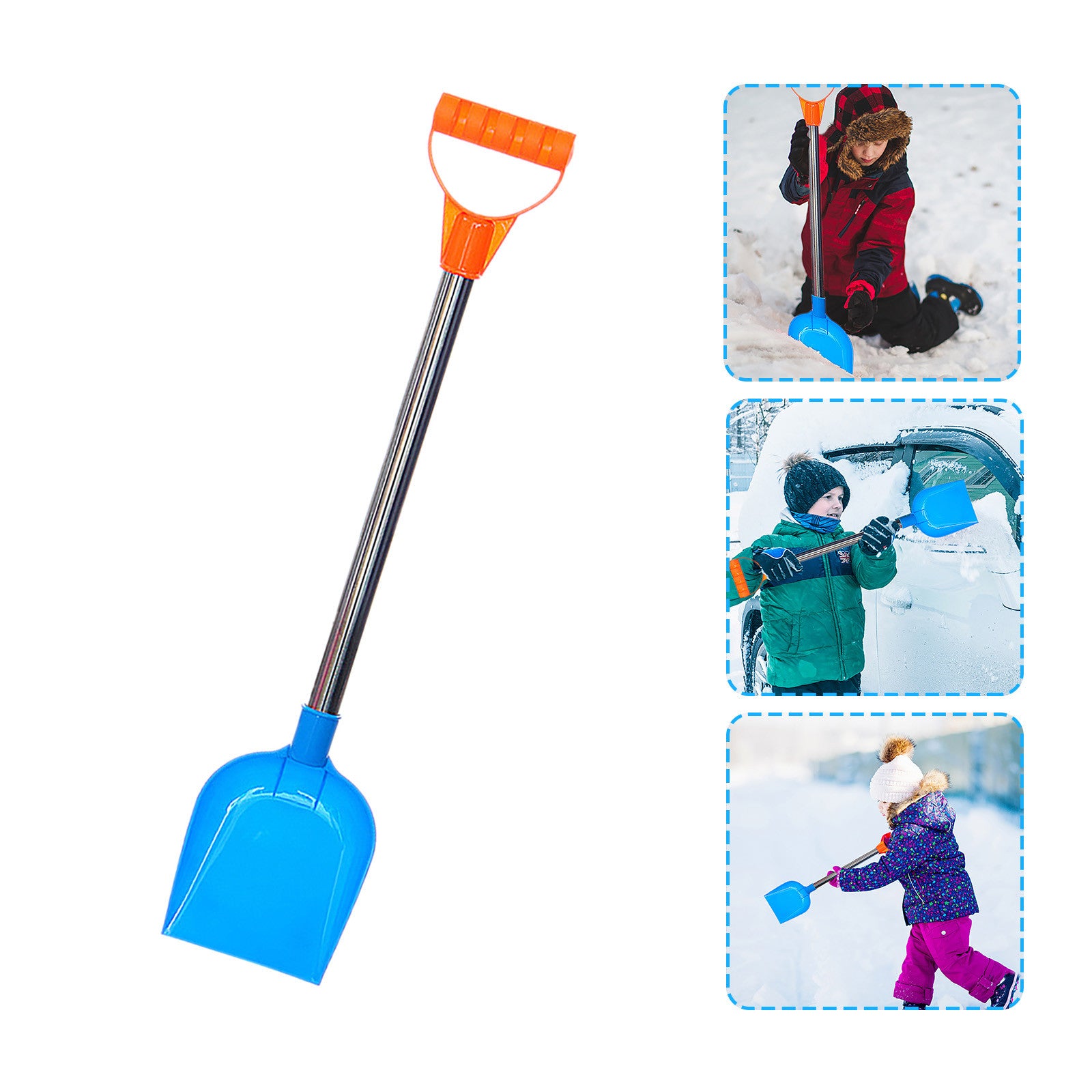 Relanfenk Kids Beach Toys Children's Snow Shovel Children's Shovel With Stainless Steel Handle