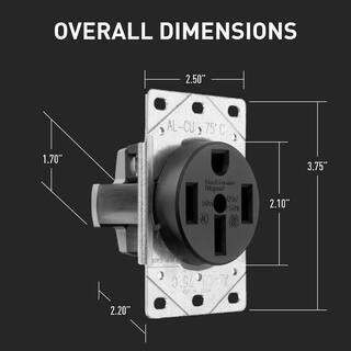 Legrand Pass  Seymour 50 Amp 125250-Volt NEMA 14-50R Flush Mount RangeDryerEV Charger Power Outlet 3894CC6