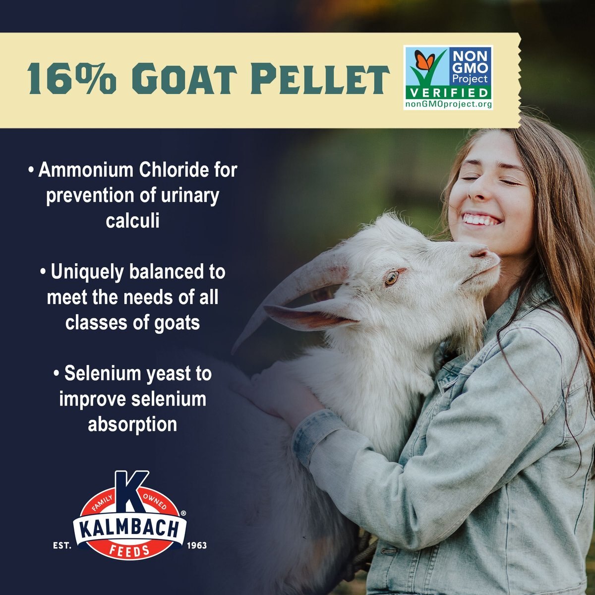 Kalmbach Feeds 16% Non-GMO Pelleted Goat Feed， 50-lb bag