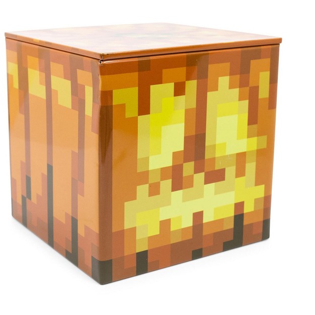 Ukonic Minecraft Jack O x27 lantern Tin Storage Box Cube Organizer With Lid 4 Inches