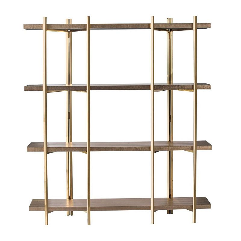 5.9 Gold and Brown Four Tier Bookshelf with Frame