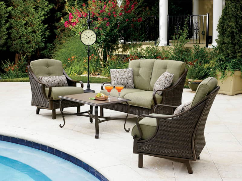 Hanover Ventura 4-Piece Outdoor Seating Patio Set In Vintage Meadow