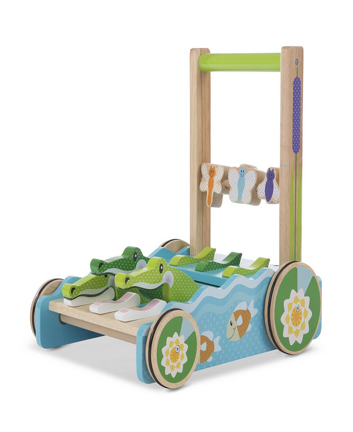 Melissa and Doug Melissa and Doug First Play Chomp and Clack Alligator Wooden Push Toy and Activity Walker