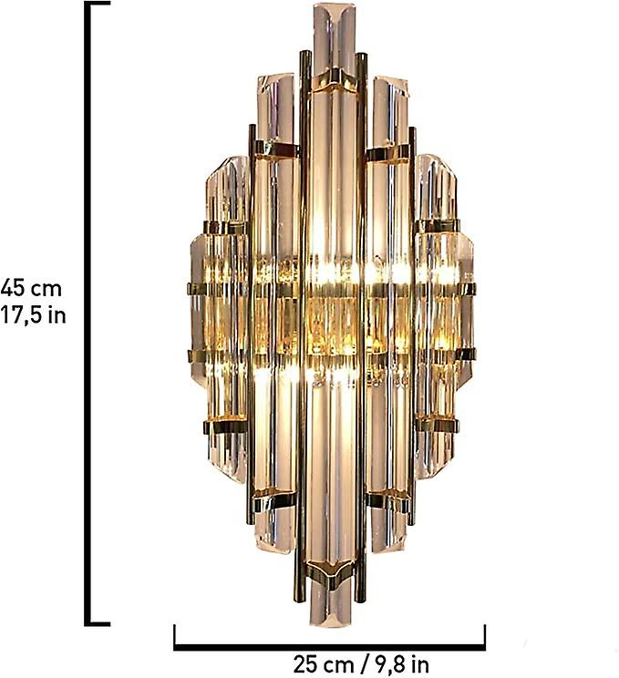 Metal and glass wall lamp inside