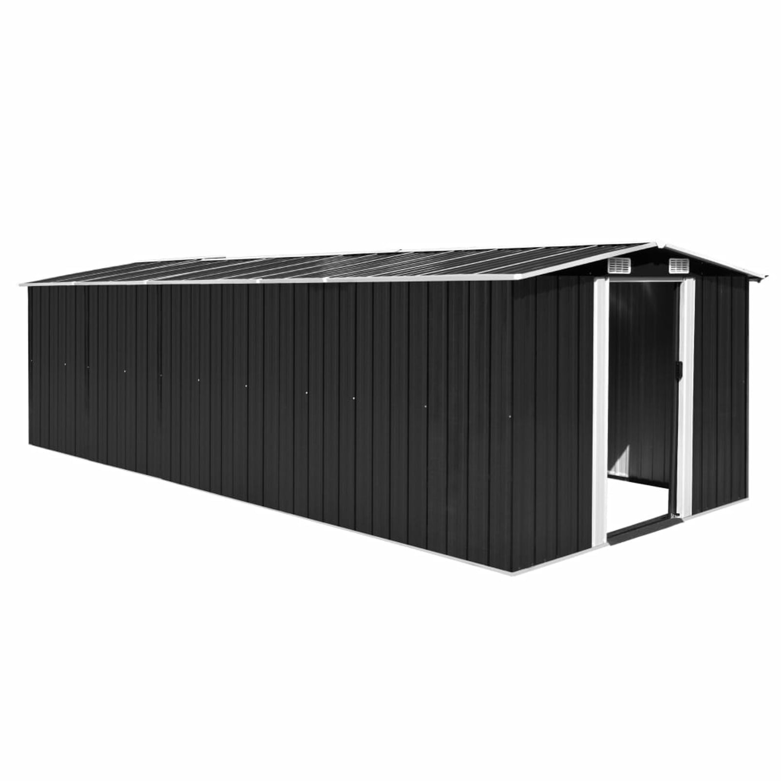 Lixada Garden Shed 101.2"x228.3"x71.3" Metal Anthracite