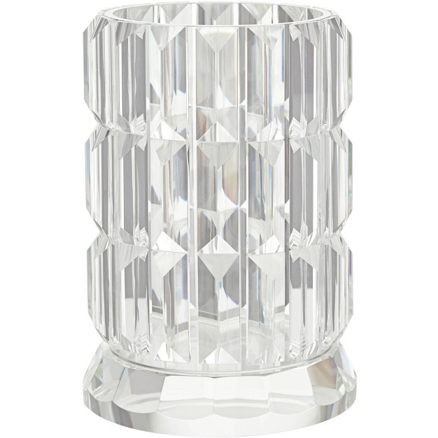 High Glass Facet Pillar Vase