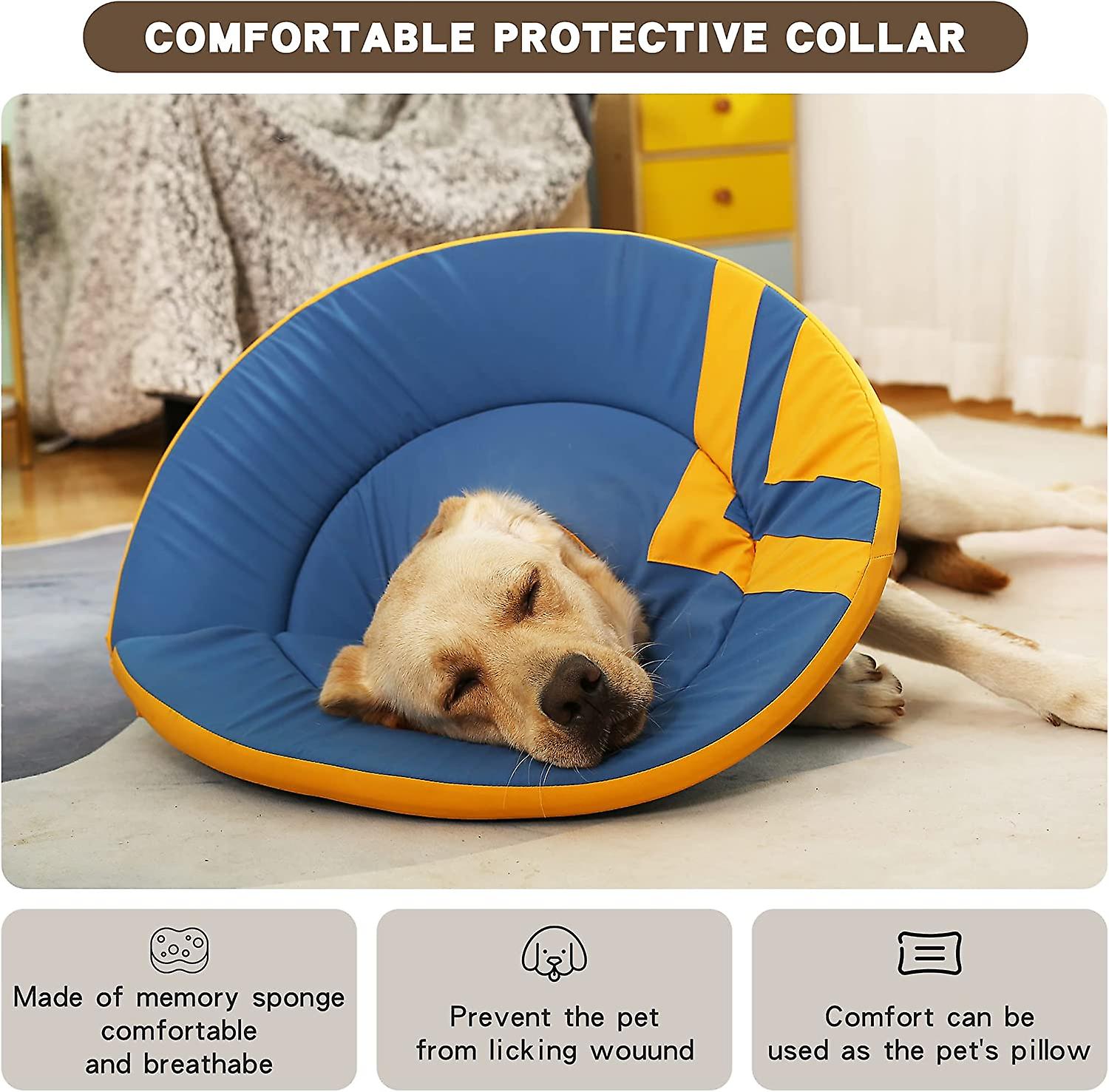 Dog Cone， Adjustable Dog Cones For Large Dogs After Surgery Cone Of Shame Dog Recovery Collar Large Dog Donut Cone， Perfect For Wound Healing， Licking