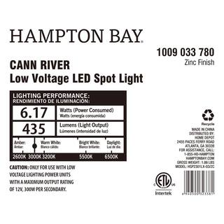 Hampton Bay Cann River Low Voltage 420 Lumens Silver Hardwired Integrated LED Outdoor Spotlight with Clear Glass HSP2301LX-02ZC