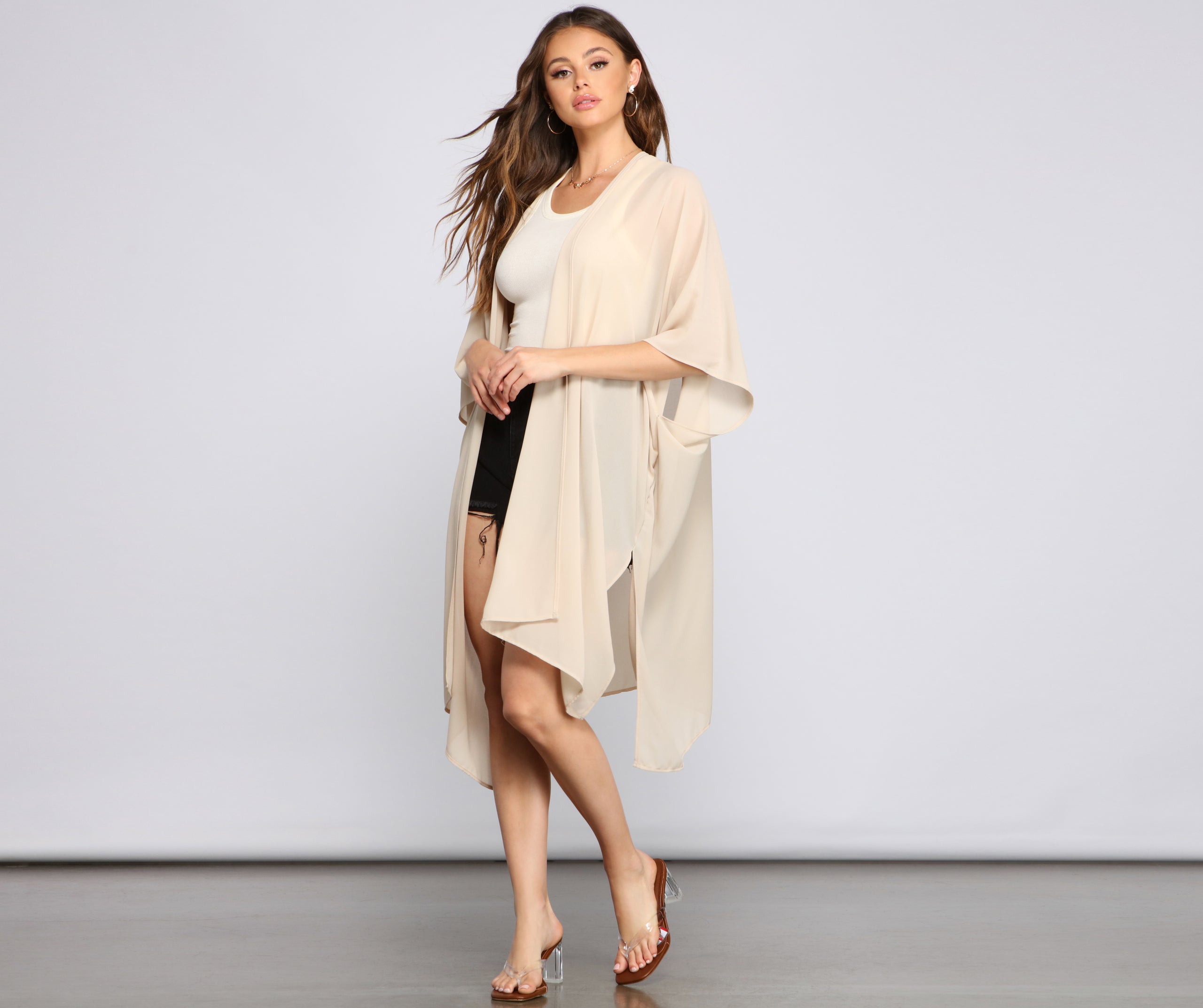 Essential Oversized Chiffon Kimono