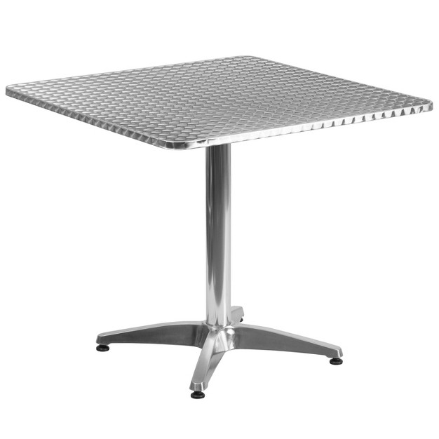 Flash Furniture Mellie 31 5 x27 x27 Square Aluminum Indoor outdoor Table With Base